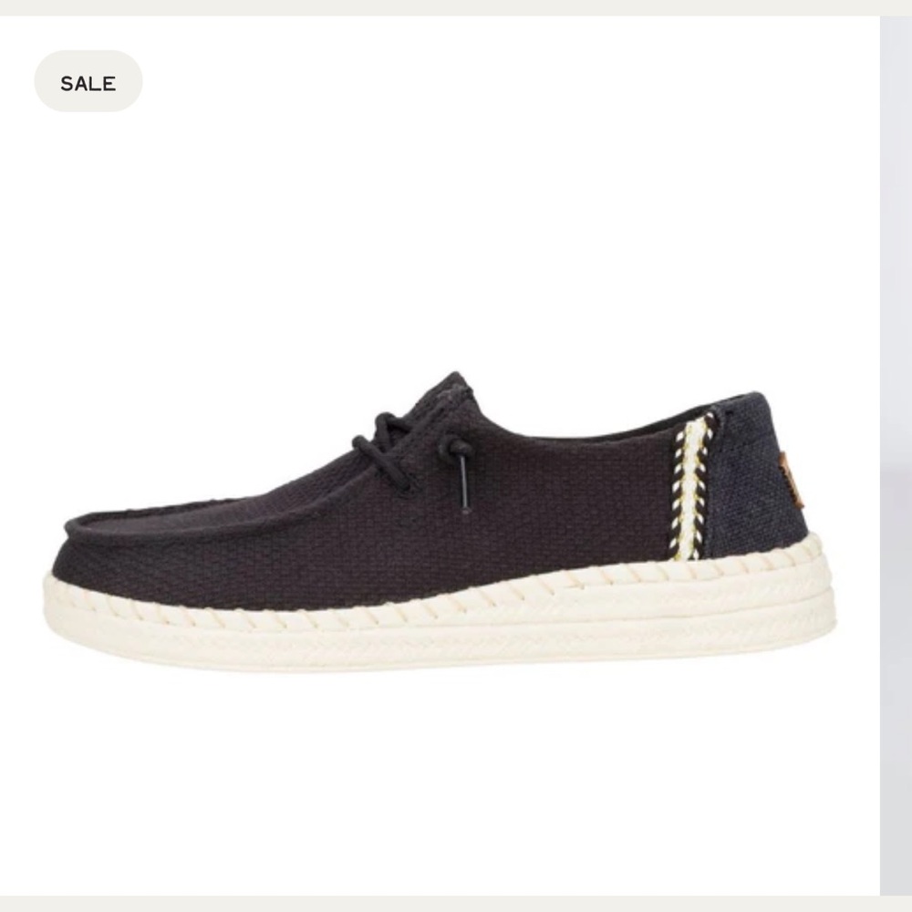 Hey Dude Black and Cream Sneakers